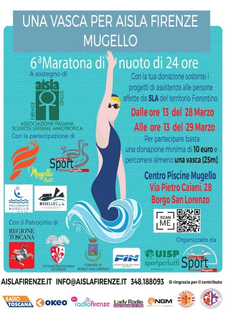 Borgo San Lorenzo: la maratona di nuoto di AISLA Firenze al Centro Piscine Mugello