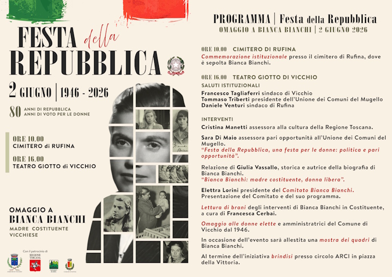 Festa della Repubblica, Vicchio ricorda la Madre Costituente Bianca Bianchi